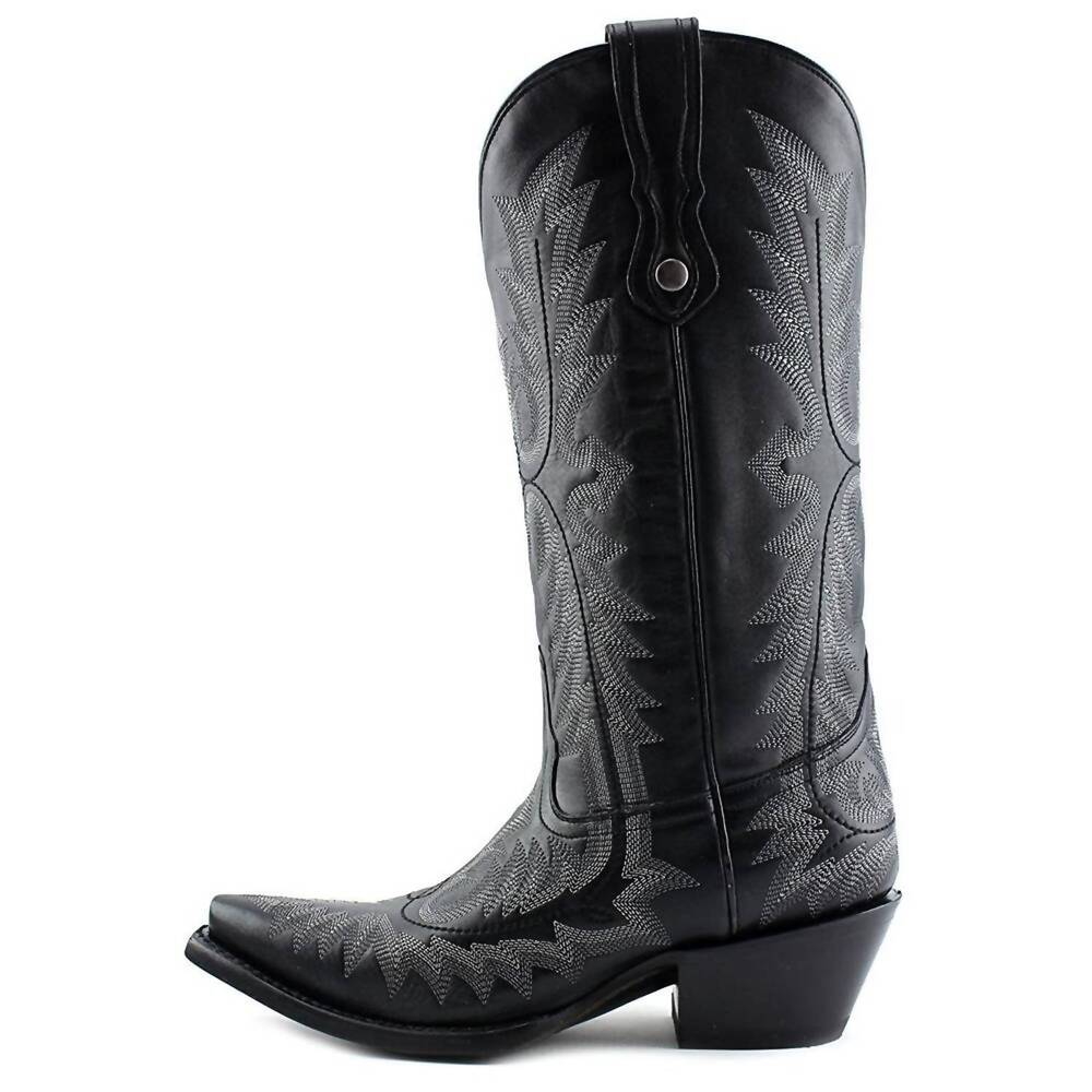 NEW CORRAL women's picasso full stitch snip toe cowgirl boots in black and silve - Picture 3 of 6